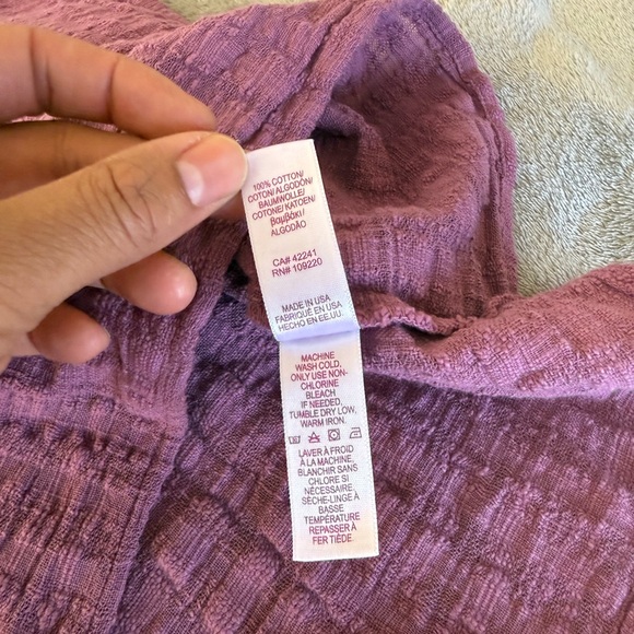 Velvet By Graham & Spencer Bonita Textured Cotton Top Balsamic Purple Size XL - Picture 10 of 10